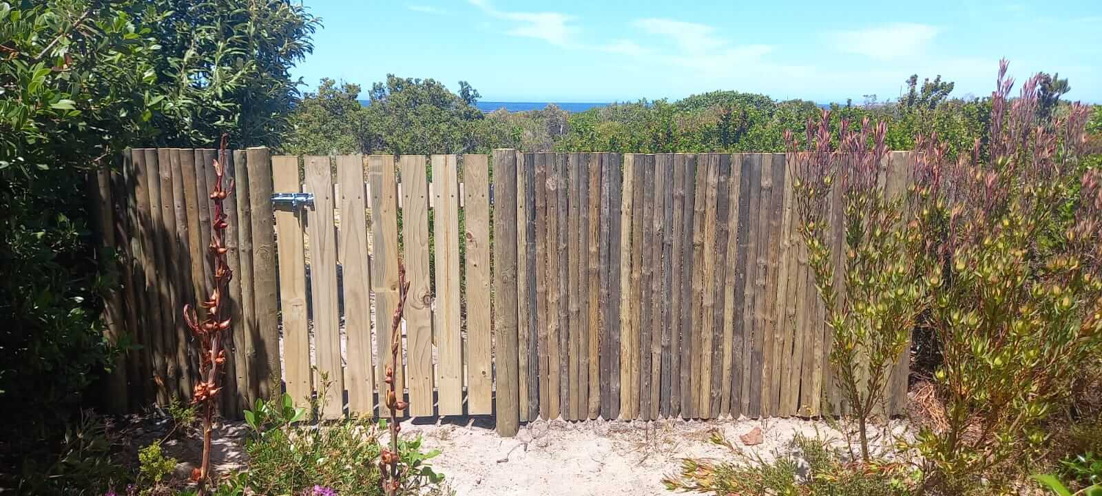 Dropper fence with an ocean view